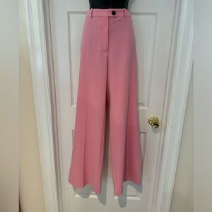 Zara Wide-Leg High-Rise Pink Trousers
